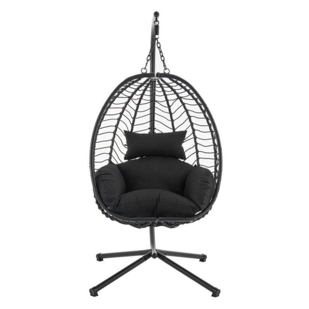 HÄNGESESSEL in Schwarz - Schwarz, Metall (92/197/104cm) - Home Collective