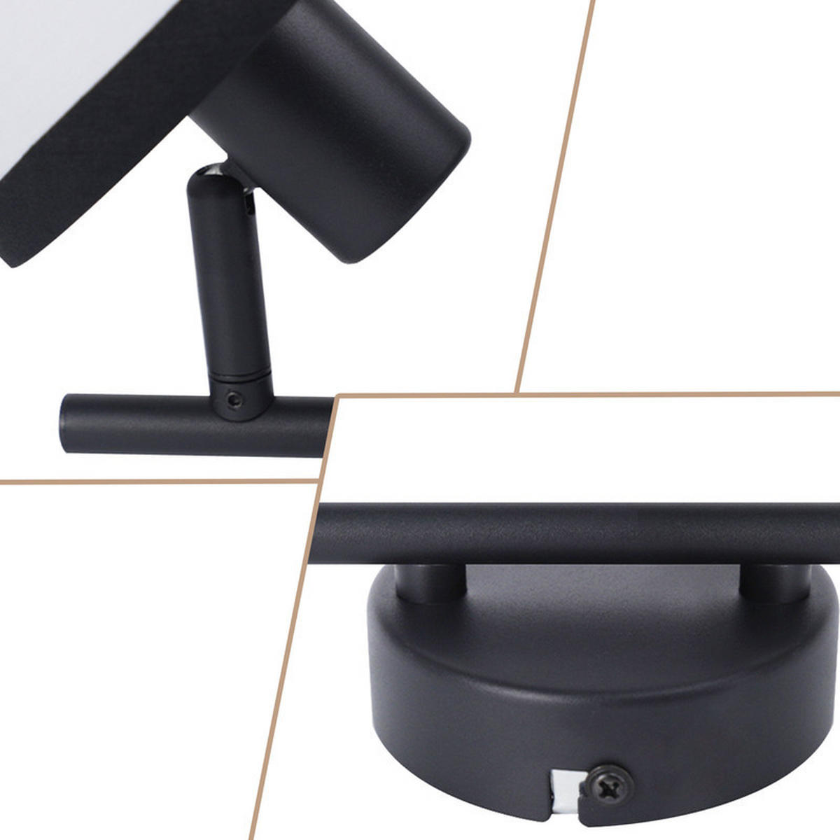 DECKENSTRAHLER Chambers Ⅲ 2-flammig 28/12/18 cm - Schwarz, Metall (28/12/18cm) - Nettlife