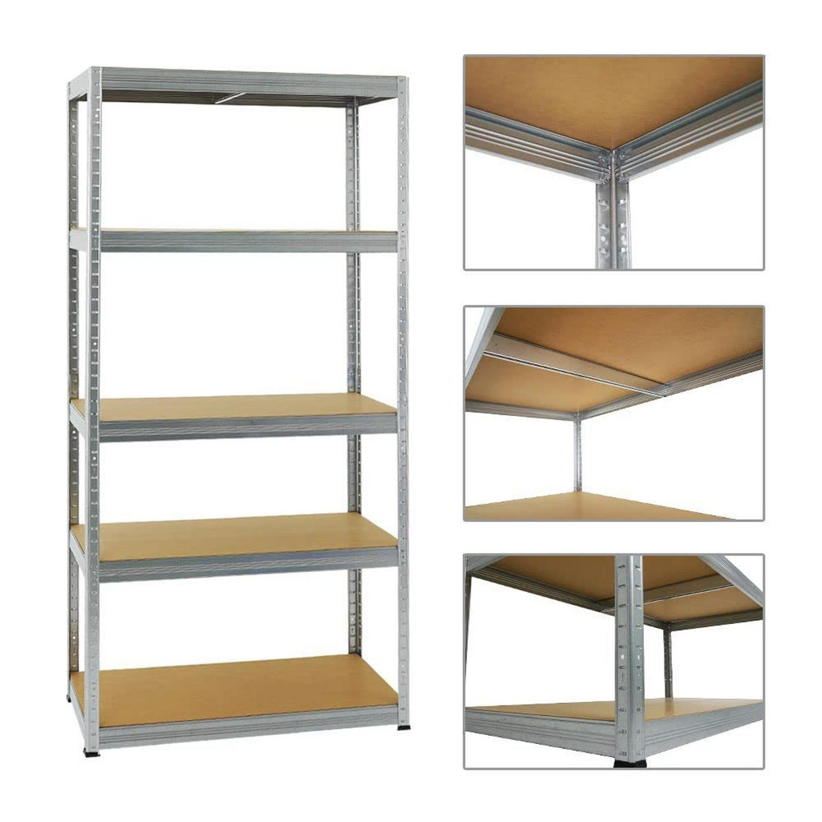 SCHWERLASTREGAL Slim Elephant S 180x90x45 cm 5 Ebenen Fachlast 350 kg Verzinkt - Silberfarben, Metall (90/180/45cm) - PROREGAL