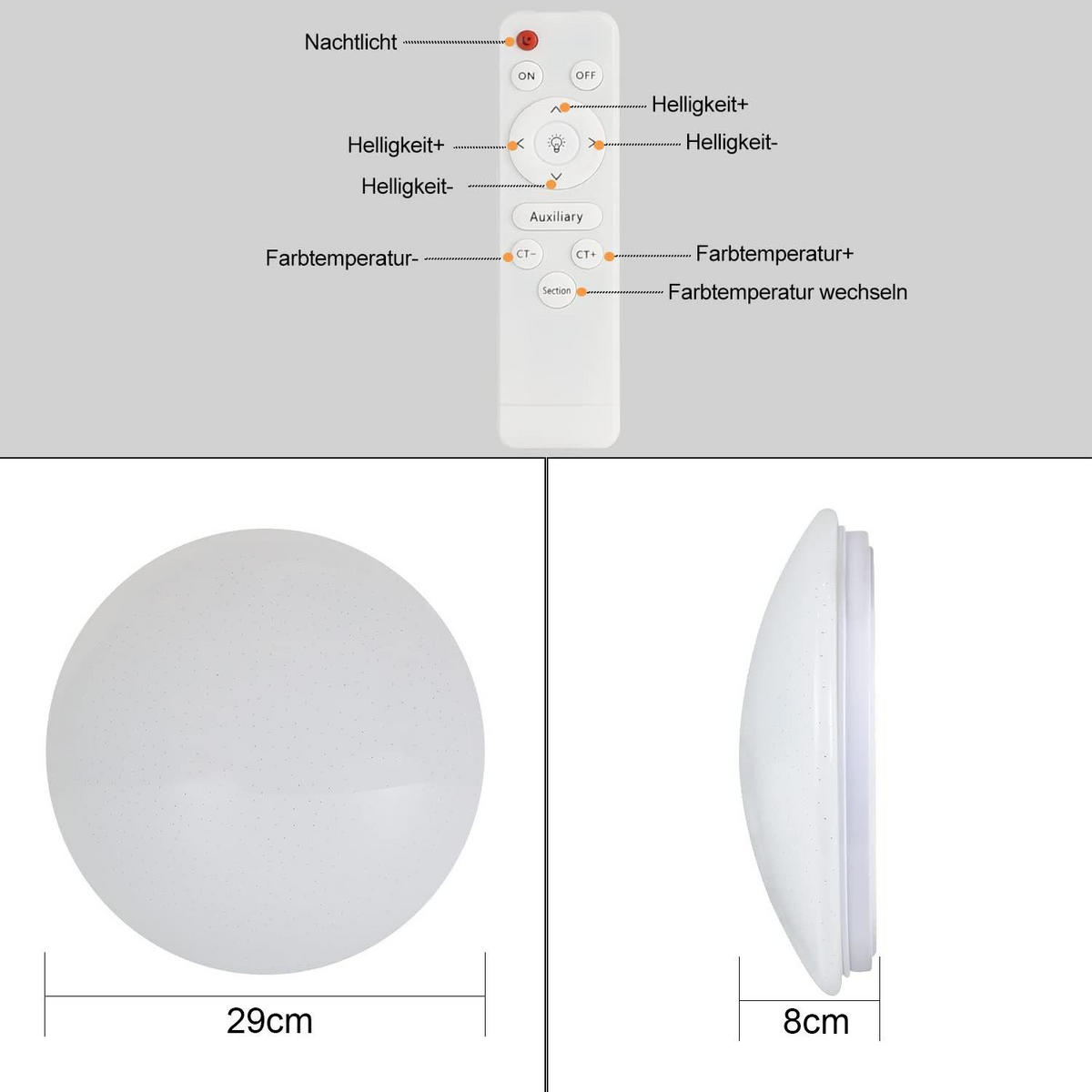LED-DECKENLEUCHTE Stefan 29/29/8 cm - Weiß, Kunststoff (29/29/8cm) - Nettlife