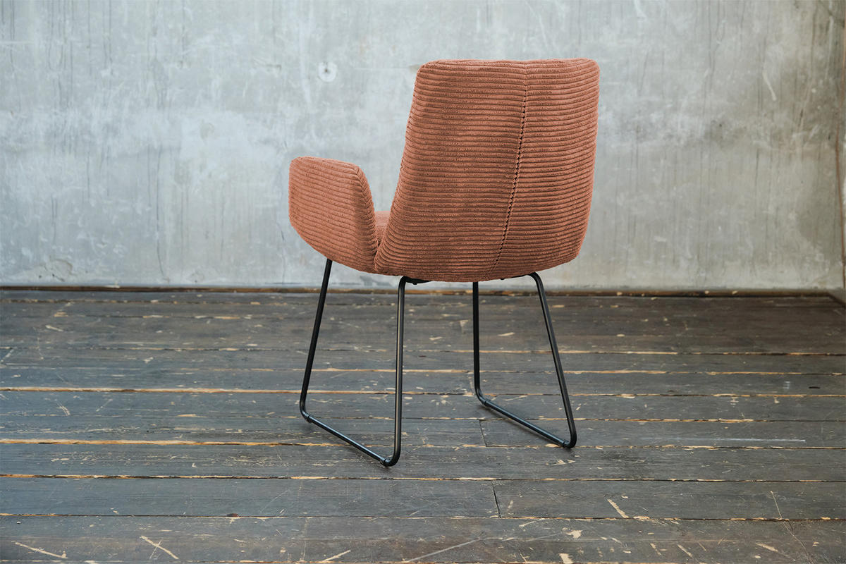 STUHL NEW CHARME Braun Cord - Dunkelbraun/Braun, Textil (59/87/66cm) - KAWOLA