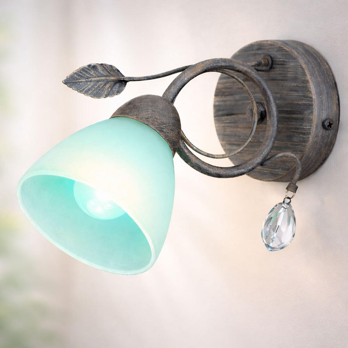 LED WANDLEUCHTE TRADITIO Grau - Grau, Glas (13/21.5/29cm)