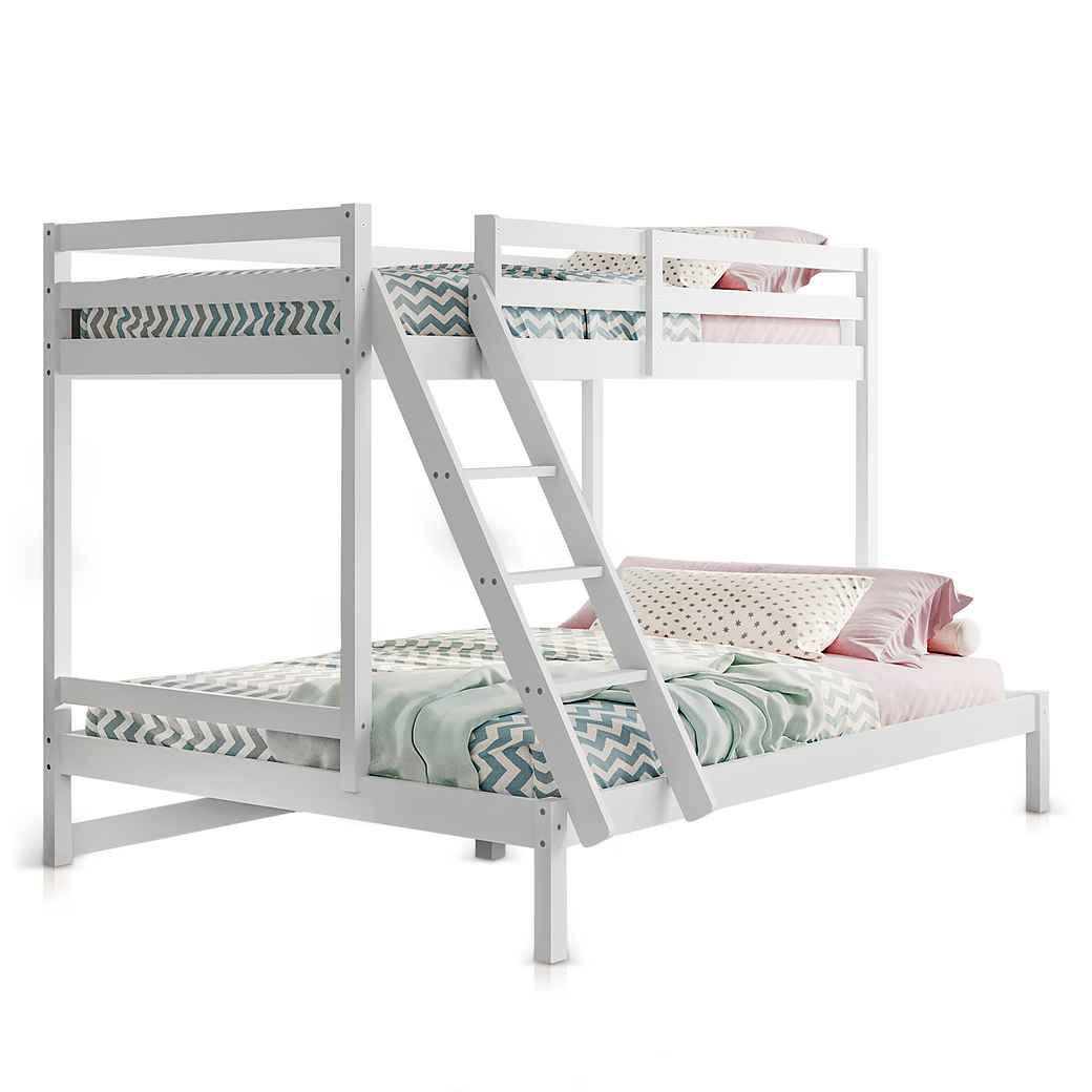 HOCHBETT 90x200 mit zusätzlichem großen Bett 140x200 in Weiß - Weiß, Holz (140/200cm) - Kids Collective