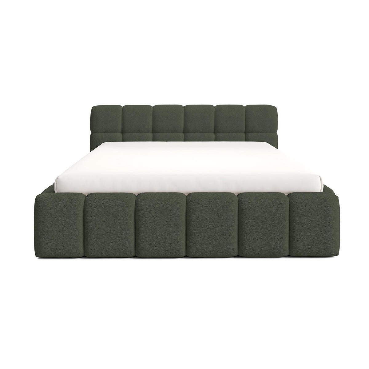 POLSTERBETT NUBO Medium 140x200 cm mit Bettkasten – QUELLE 37 - Grün, Holz - Dekori_Interiors