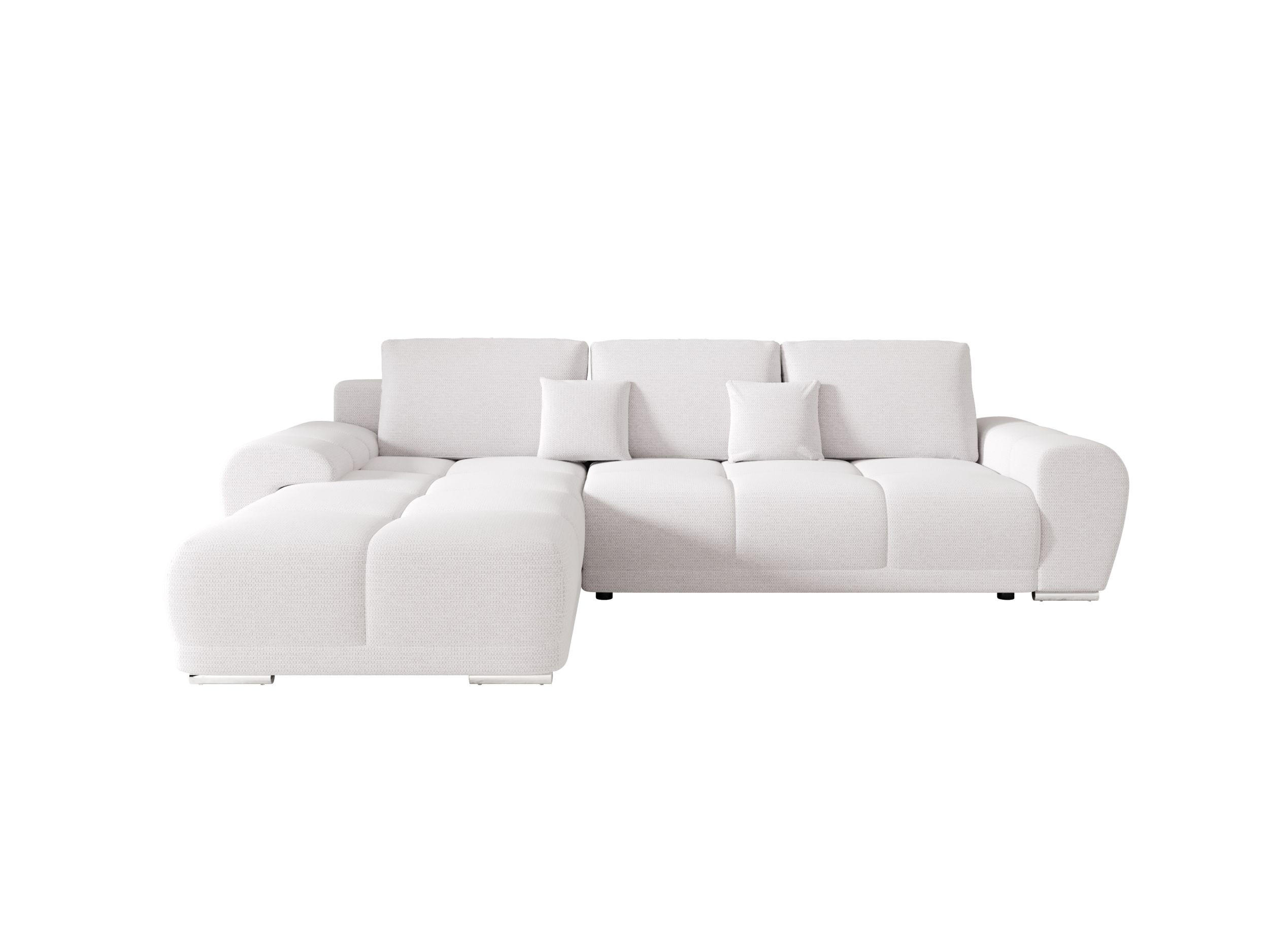ECKSOFA BEGA L Links ARAGON 01 mit Schlaffunktion - Weiß, Textil (289/185cm) - Bedante