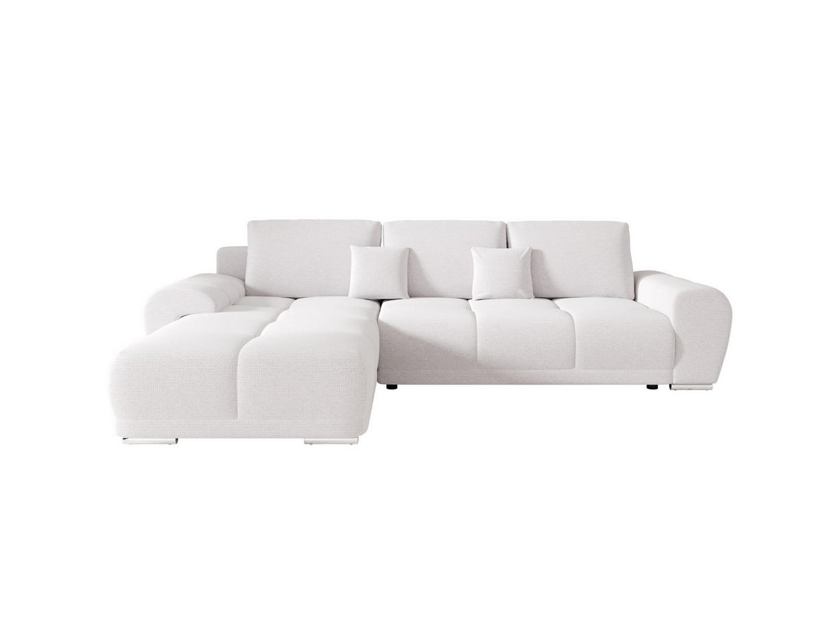 ECKSOFA BEGA L Links ARAGON 01 mit Schlaffunktion - Weiß, Textil (289/185cm) - Bedante
