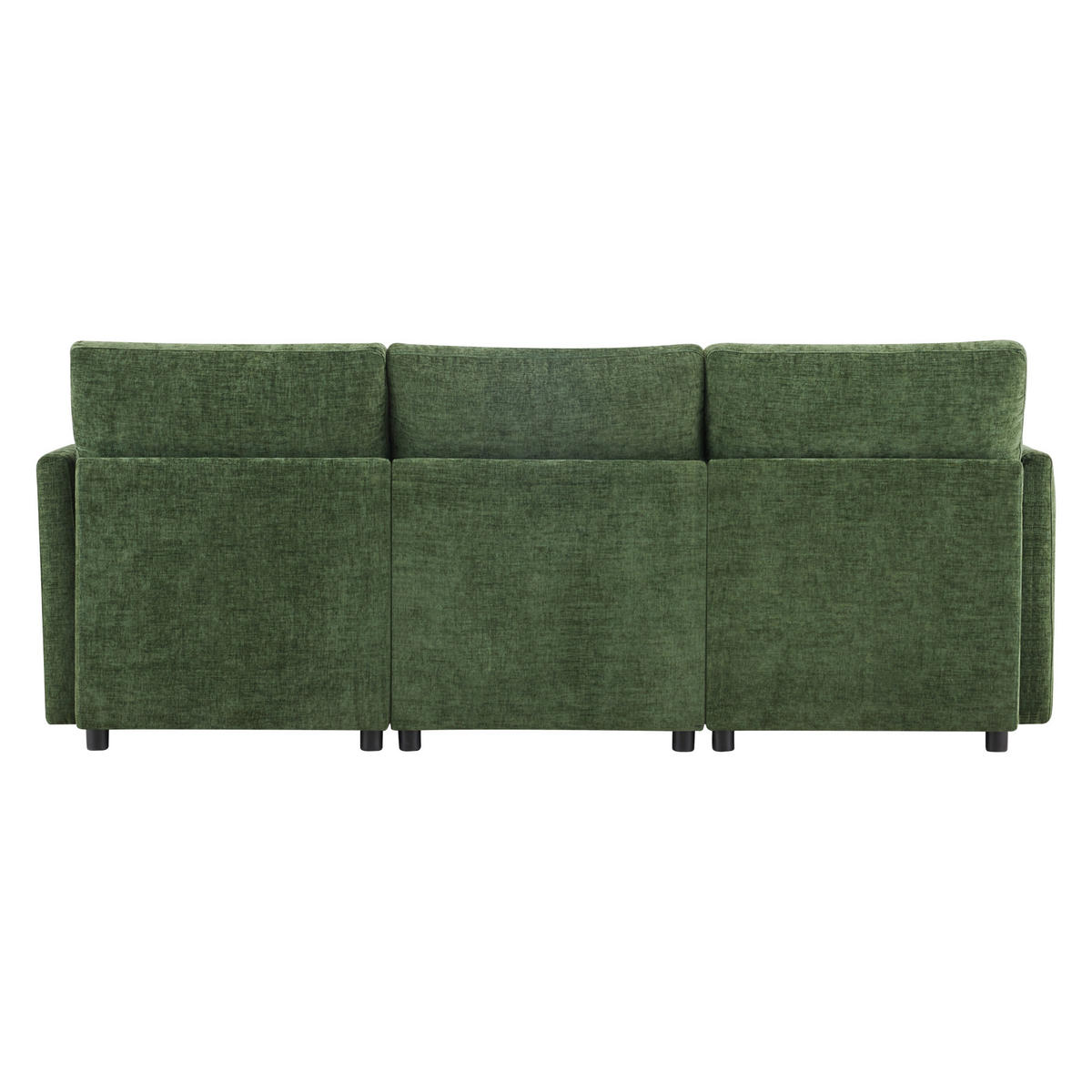 SOFA aus Chenille 216x161x81 cm mit modularem Hocker, grün - Grün, Textil (161/216cm) - Luhomfu
