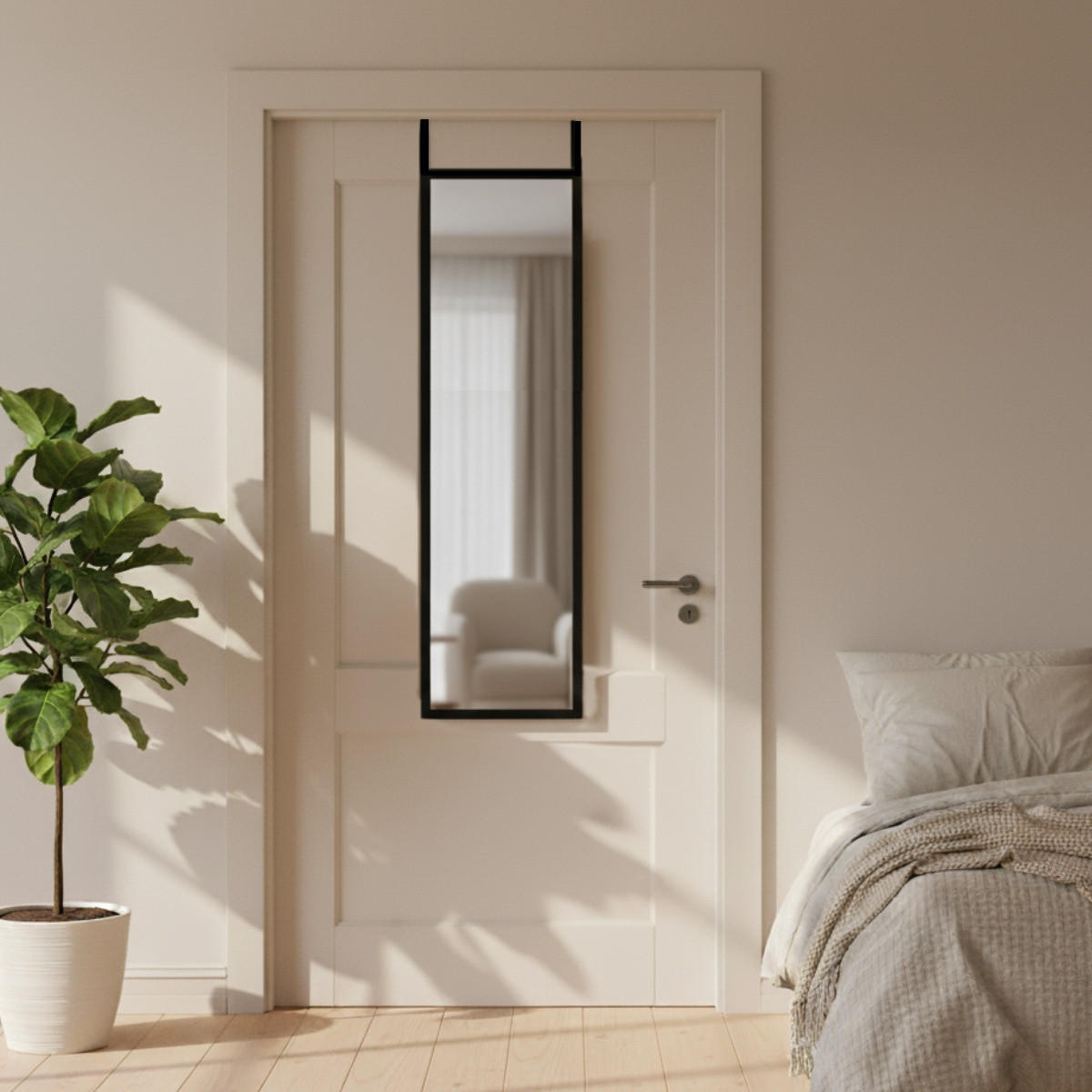 TÜRSPIEGEL Aina 36/110 cm - Schwarz, Glas (32/110/2cm) - EDAXO