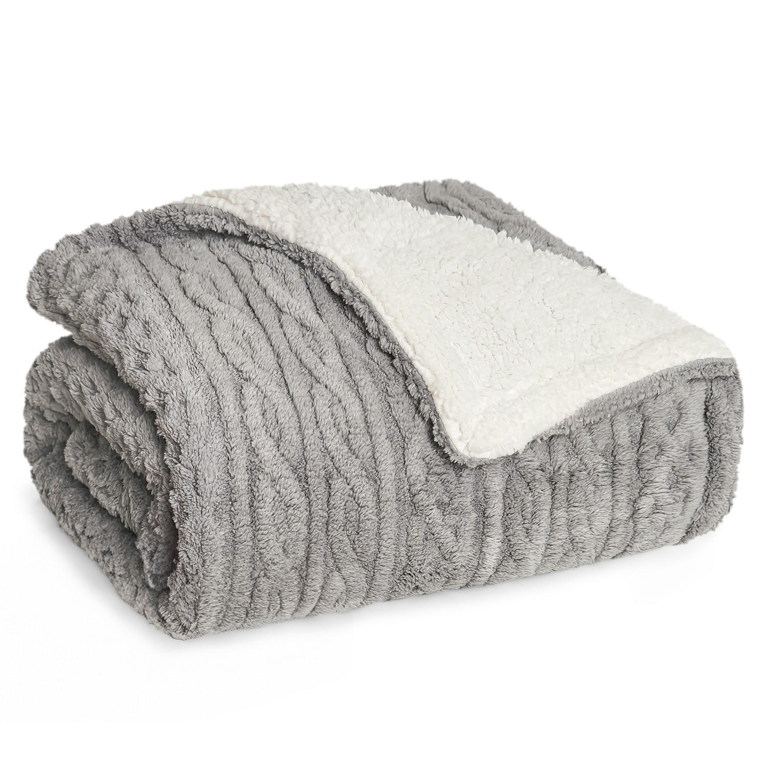 KUSCHELDECKE 150/200 cm, Grau & Beige - Grau/Sonoma Eiche, Textil (150/200cm) - Blumtal