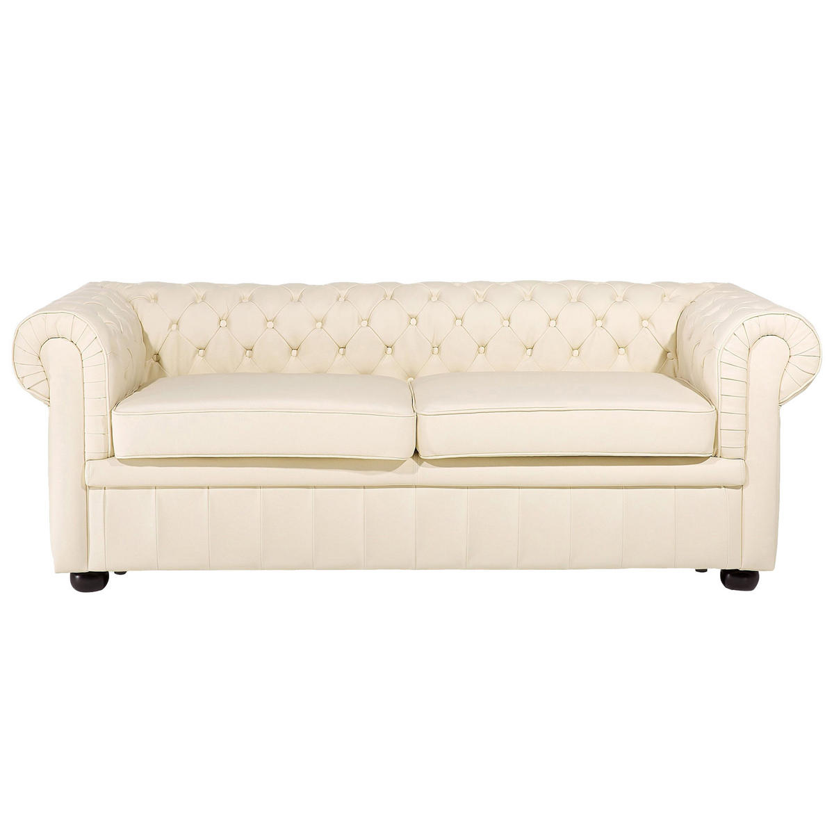 SOFA-SET 4-sitzer Leder Beige Chesterfield - Beige, Leder (195/70/90cm) - Beliani