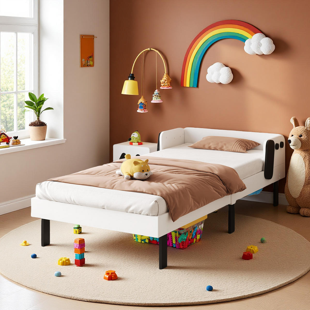POLSTERBETT 90x200 cm Weiß Hund Design Sicher - Weiß, Holz (90/200cm) - SHOPENTRA