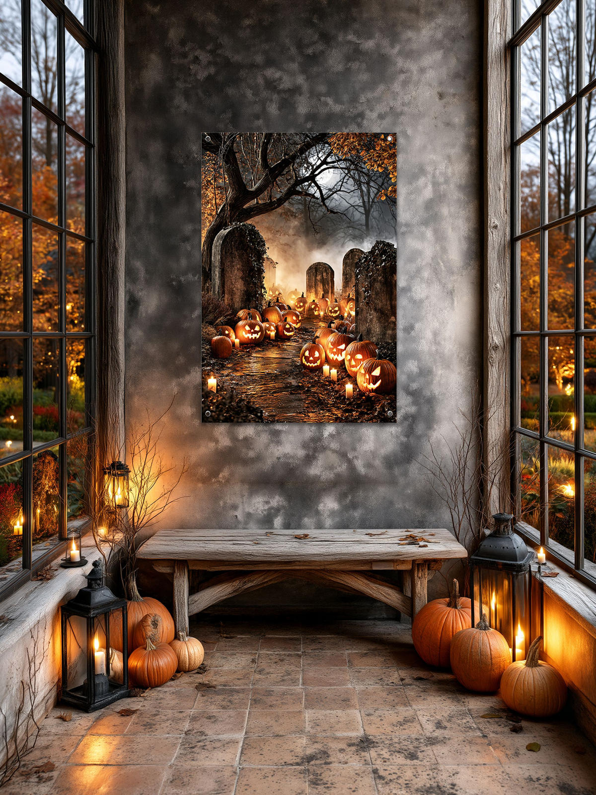 GARTEN-POSTER 60x90 cm gruselige Halloween-Deko - Orange, Kunststoff (60/90/2cm) - artissimo