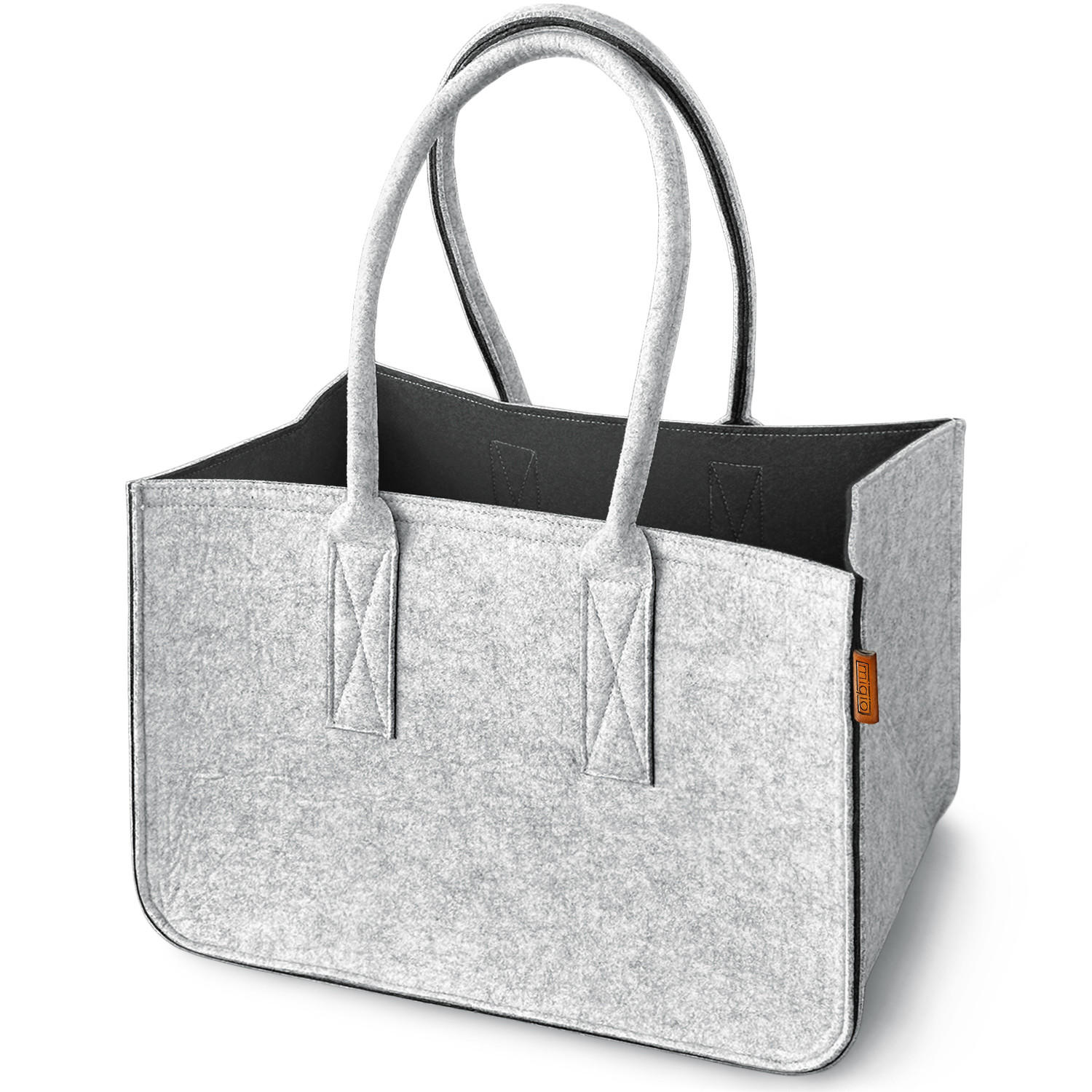 EINKAUFSKORB aus Filz - Hellgrau, Textil (40/27/40cm) - Miqio Design