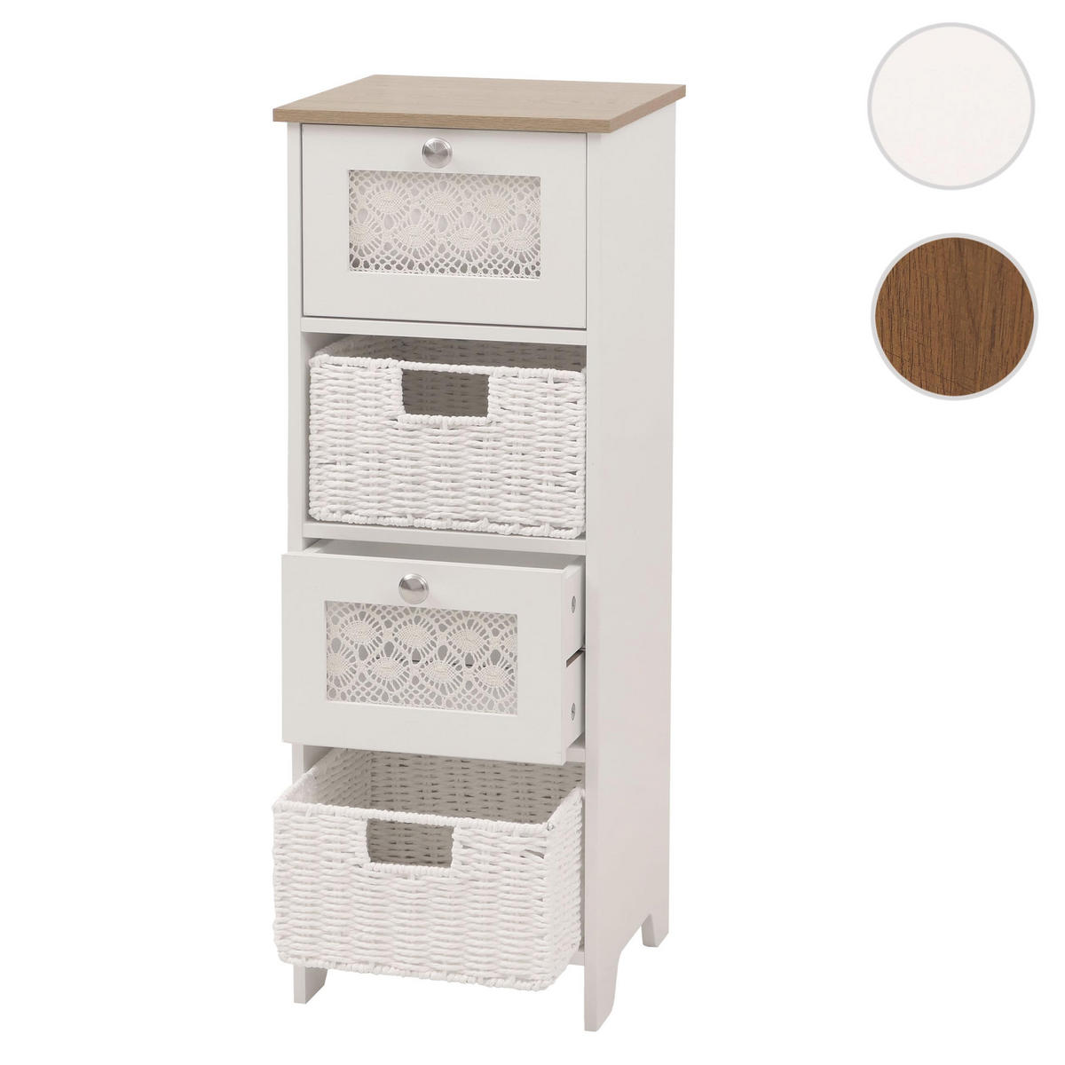 KOMODA Bílá - bílá, dřevo (30/82/30cm) - MCW