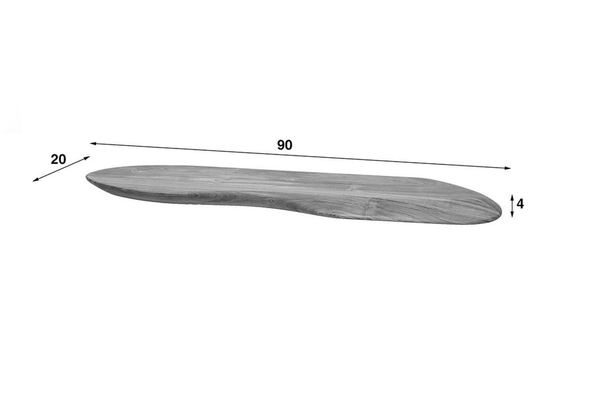 WANDREGAL HUZO Holz Akazie - Naturfarben, Holz (90/4/20cm) - KAWOLA