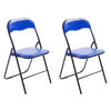 KLAPPSTUHL 2er Set Kunststoff blau/schwarz - Blau/Schwarz, Kunststoff/Textil (45/78/45cm) - CLP