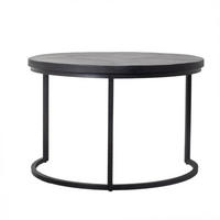 COUCHTISCH rund Herringbone 2er-Set, schwarz - Schwarz, Holz (75/75/50cm) - Giga Meubel