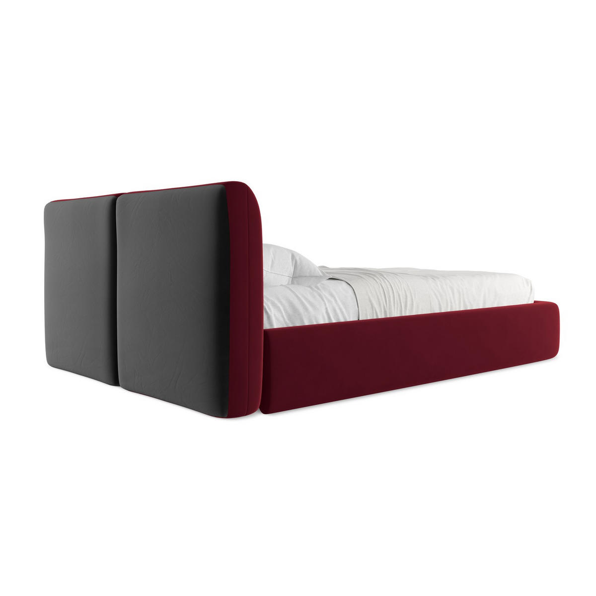 POLSTERBETT mit Bettkasten und Lattenrost 160x228 Rot - Bordeaux/Rot, Kunststoff/Textil (140/200cm) - LaMiaSofa