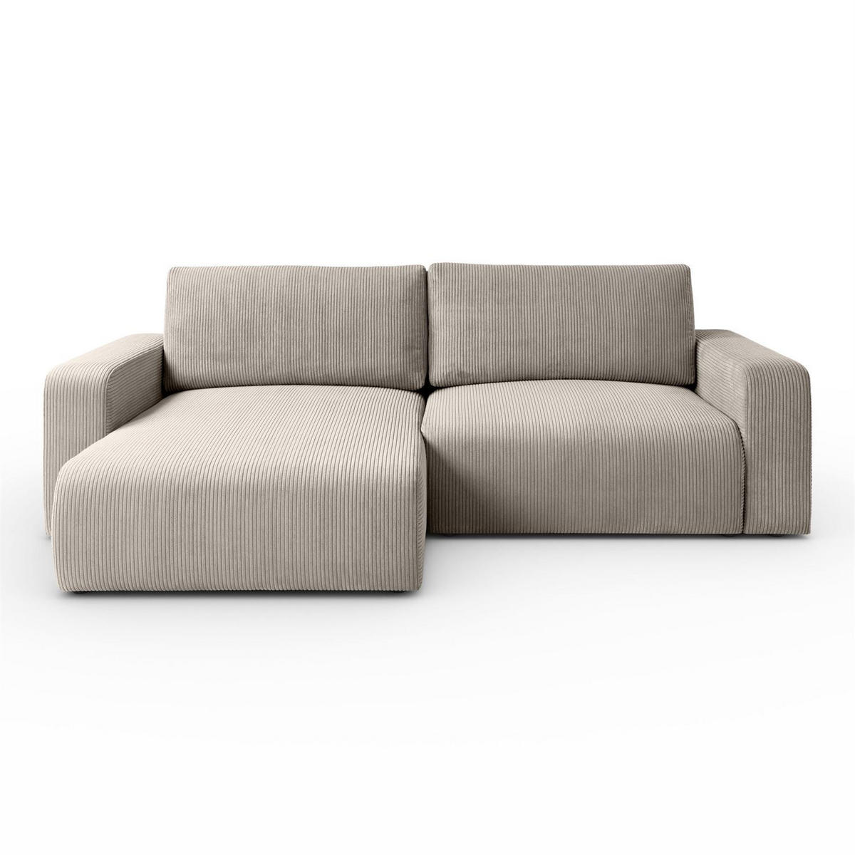 ECKSOFA OPERA L-Form mit Schlaffunktion und Bettkasten, Poso 02 - Beige, Textil (247/143cm) - Lookway