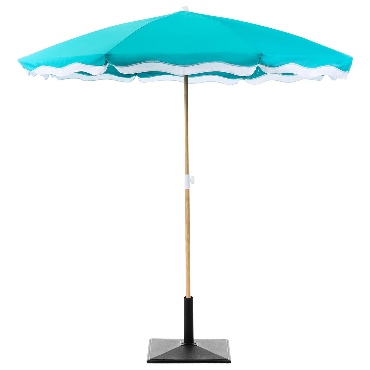 VELKÝ SLUNEČNÍK 232 cm Tyrkysový Sestriere - bílá/modrá, textil (232/232cm) - Beliani