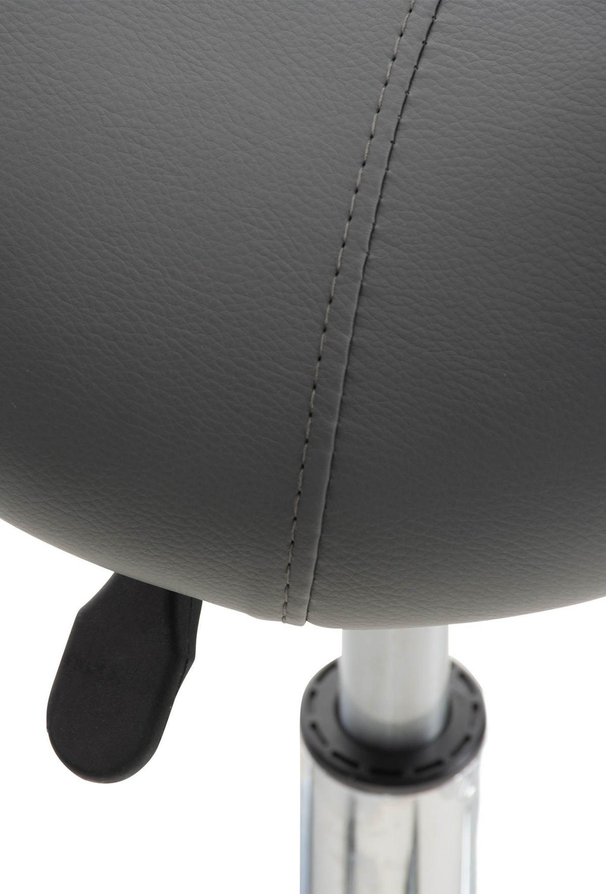 HOCKER Lederlook grau - Chromfarben/Grau, Textil/Metall (46/53/46cm) - CLP