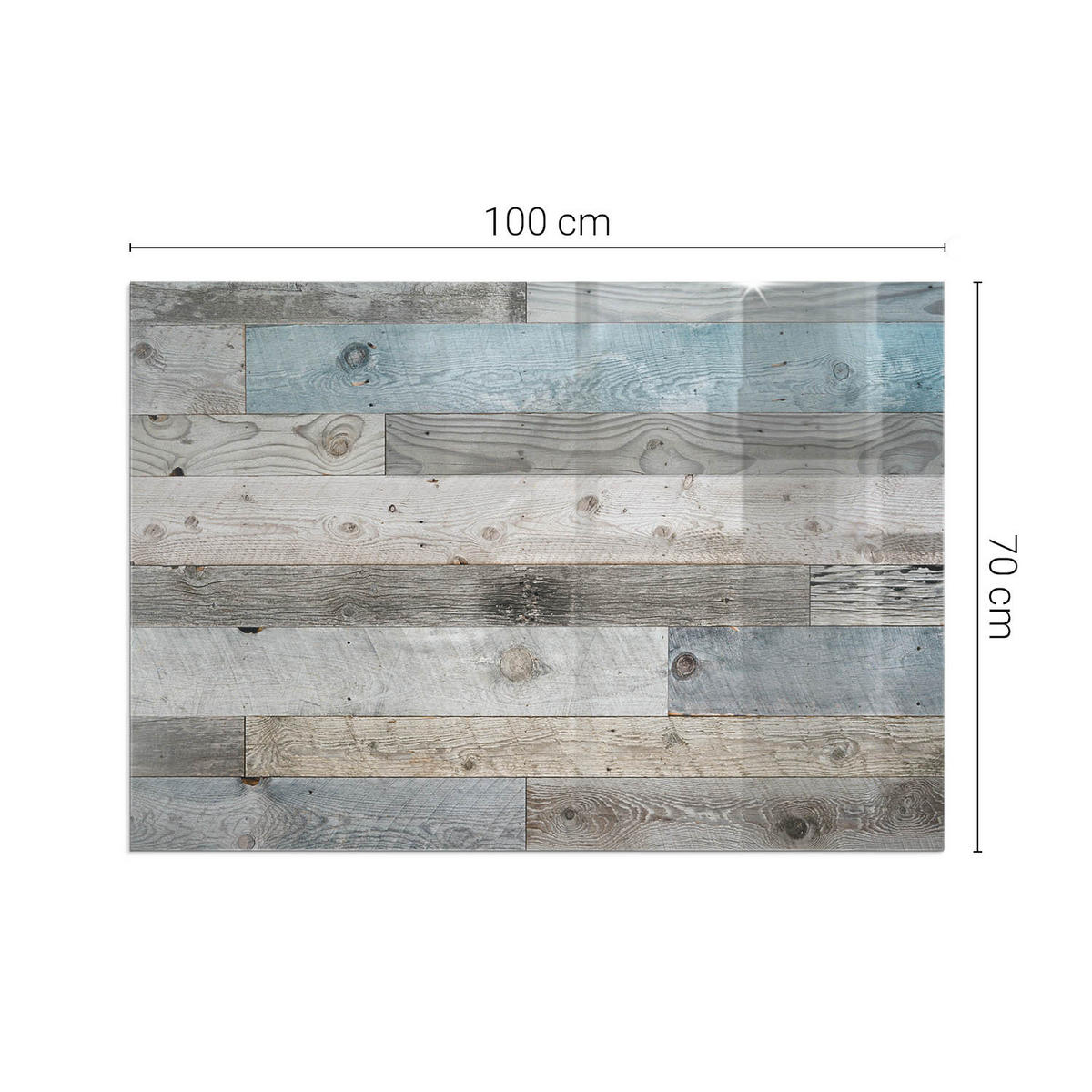 GLASPLATTE für Kamin 100x70 cm - Grau, Glas (100/70/0.4cm) - TULUP