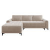 ECKSOFA Aris L, Seite: Links - Schwarz/Naturfarben, Holz/Textil (258/168cm) - MIRJAN24