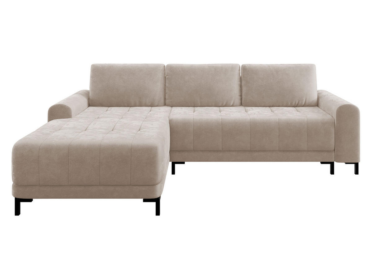 ECKSOFA Aris L, Seite: Links - Schwarz/Naturfarben, Holz/Textil (258/168cm) - MIRJAN24