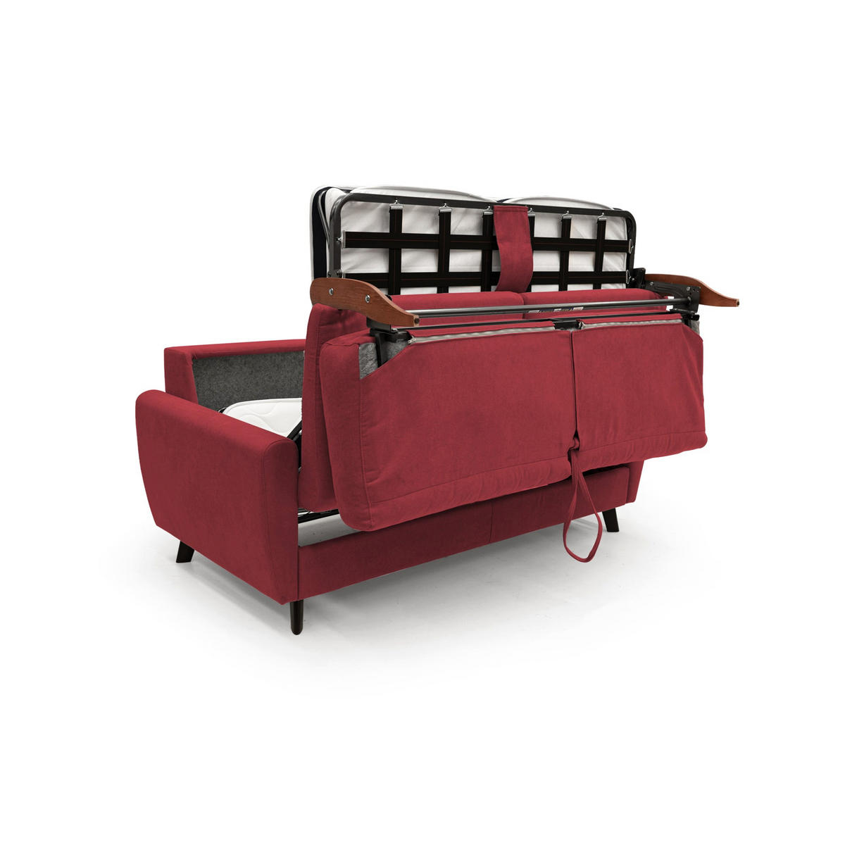 SCHLAFSOFA Callisto - Rot, Textil (208/97/96cm) - Divani.store