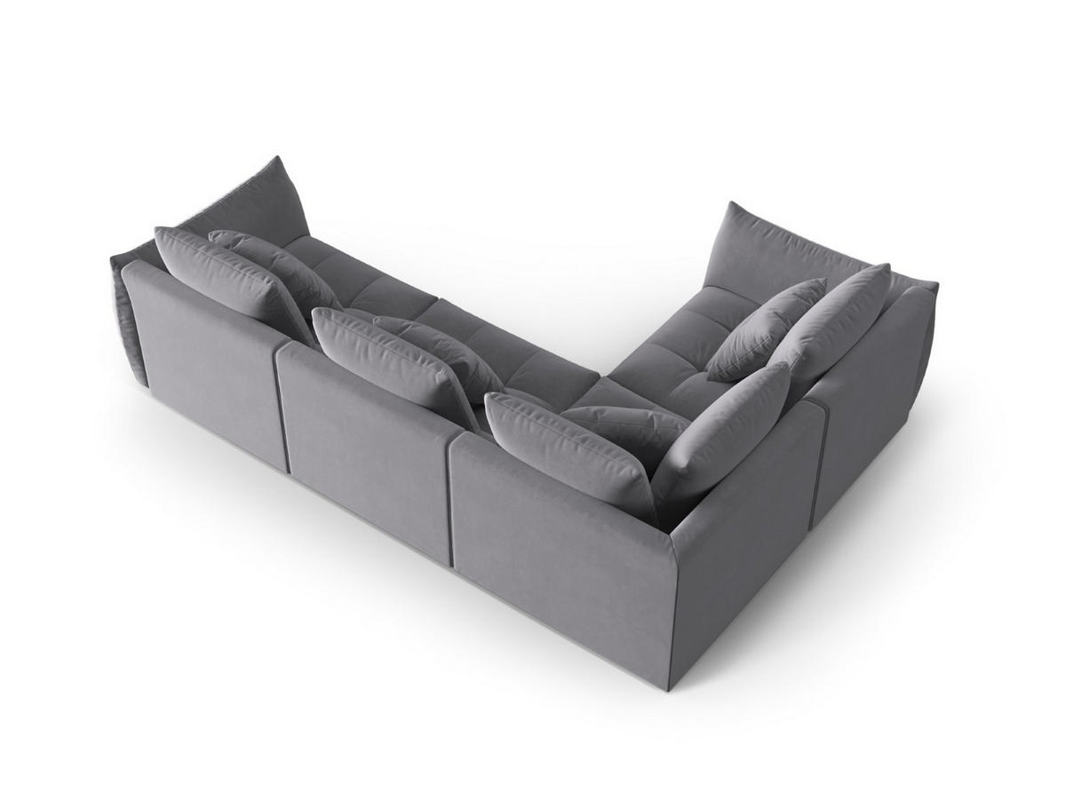 ECKSOFA modular links Bloom aus Samt dunkelgrau 3 Sitzplätze - Dunkelgrau, Textil (216/316cm) - Micadoni