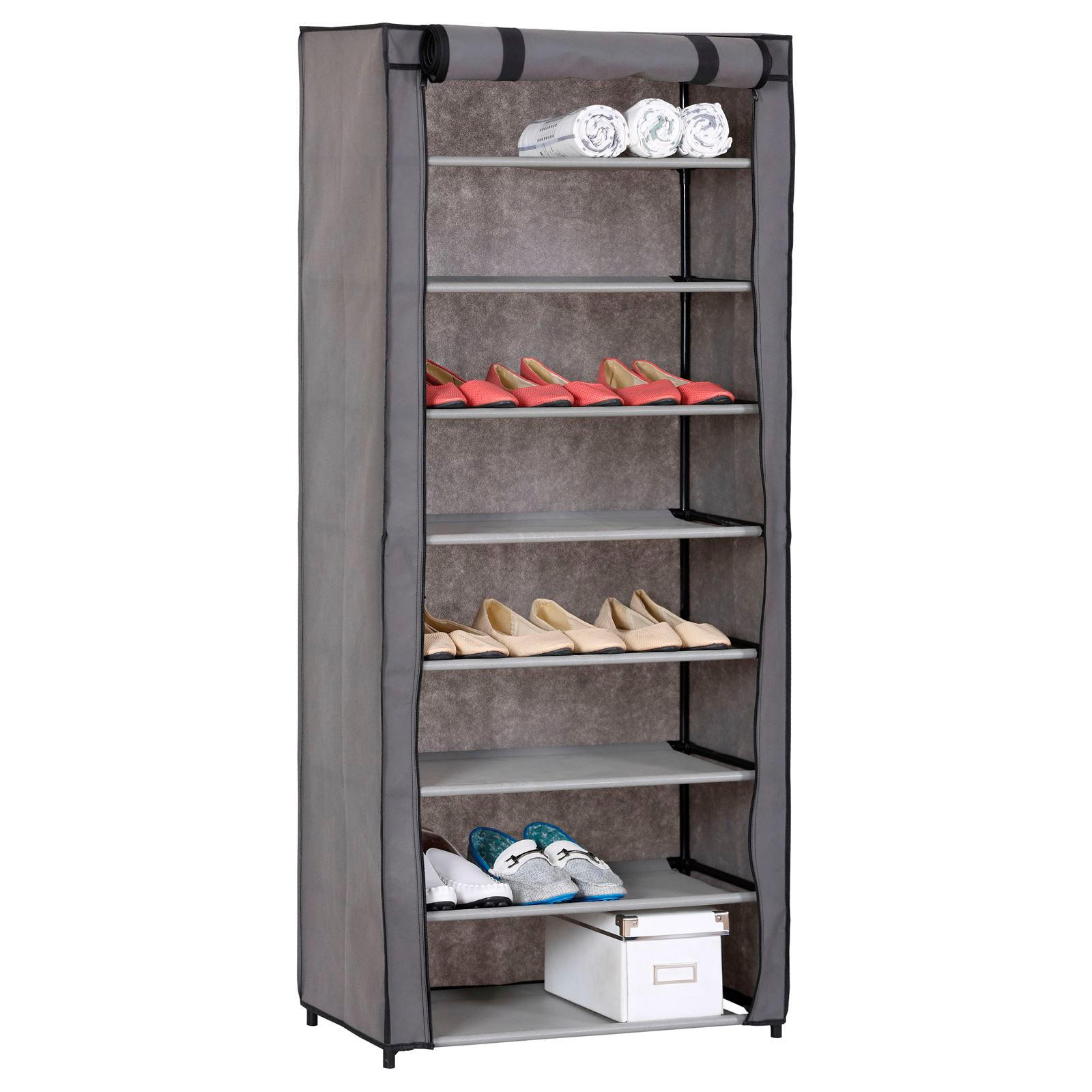 SCHUHSCHRANK TAMARA - Anthrazit, Textil (60/140/30cm) - IDIMEX