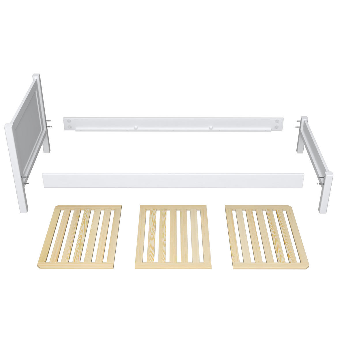 BETT N02 Weiß 80/190 - Weiß, Naturmaterialien/Holz (80/190cm) - N-Wood