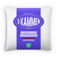 3-KAMMER-KISSEN mit Außensteg Federfüllung 80x80 cm - Weiß, Textil (80/80cm) - Bestlivings