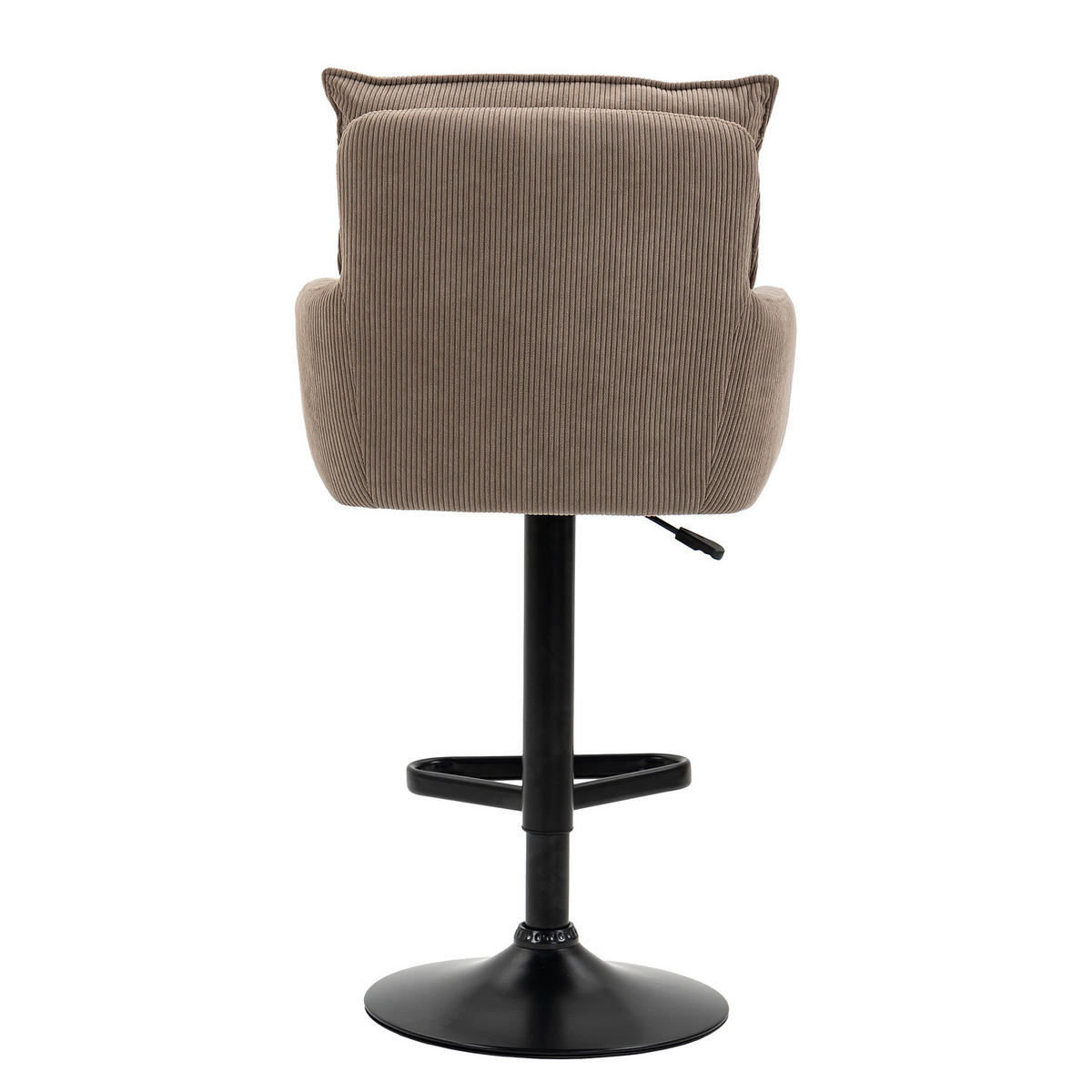 BARSTUHL - 2er-Set - Höhenverstellbar - Cord / Eisen - Braun, Textil/Metall (54/98/58cm) - home24