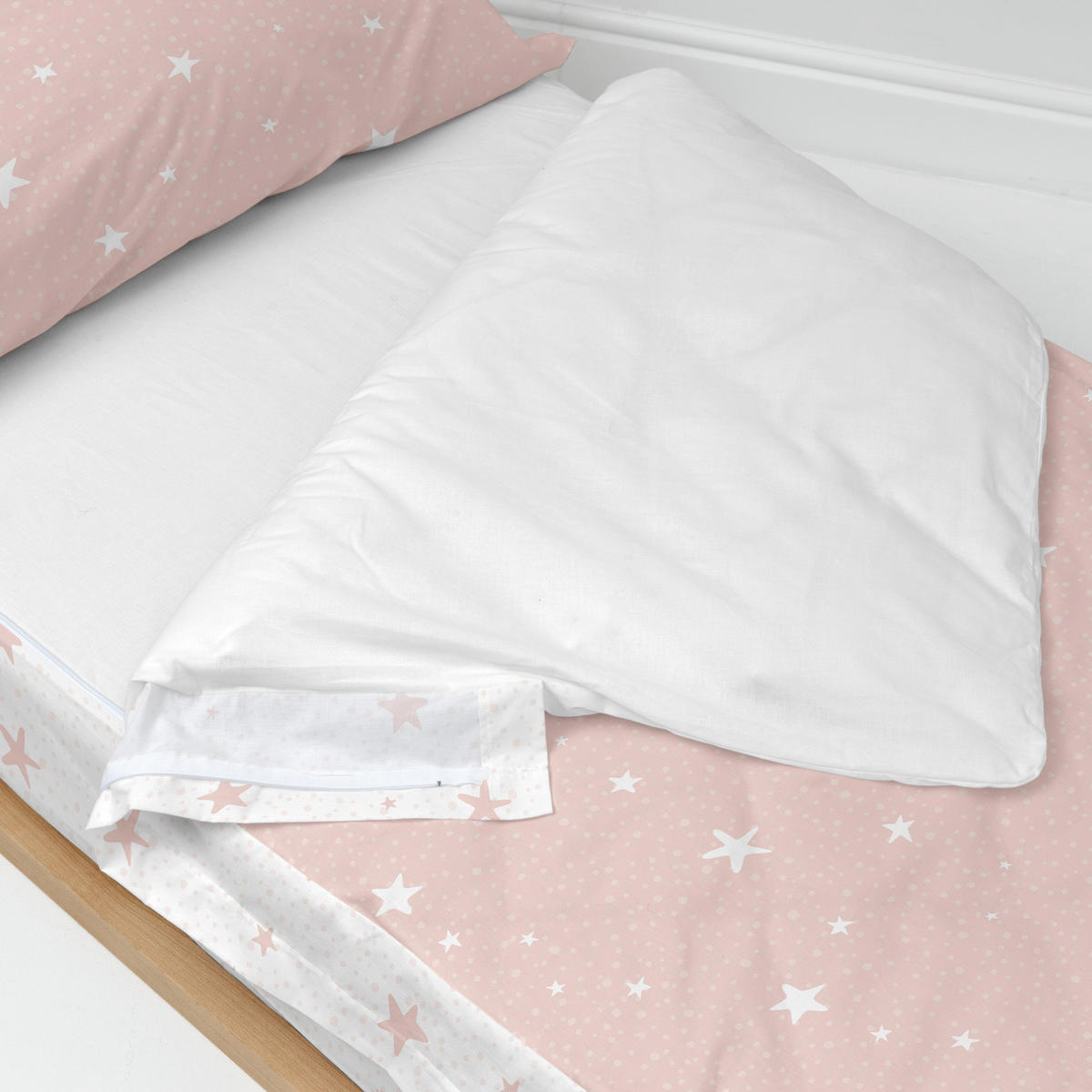 NORDIC-SACK little star 90x200 cm ohne füllung rosa - Pink, Textil (90/200cm) - Happy Friday