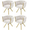 ESSZIMMERSTUHL 4er Set Samt Drehstuhl Beige Gold Metall - Beige, Textil (53/72/59.5cm) - FLIEKS