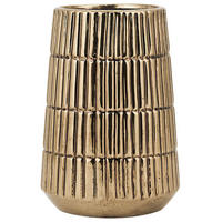 DEKOVASE Steinzeug gold Qanawat - Goldfarben, Keramik (22cm) - Beliani