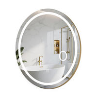 BADEZIMMERSPIEGEL oval golden - Goldfarben, Glas (50/60/4cm) - COSTWAY