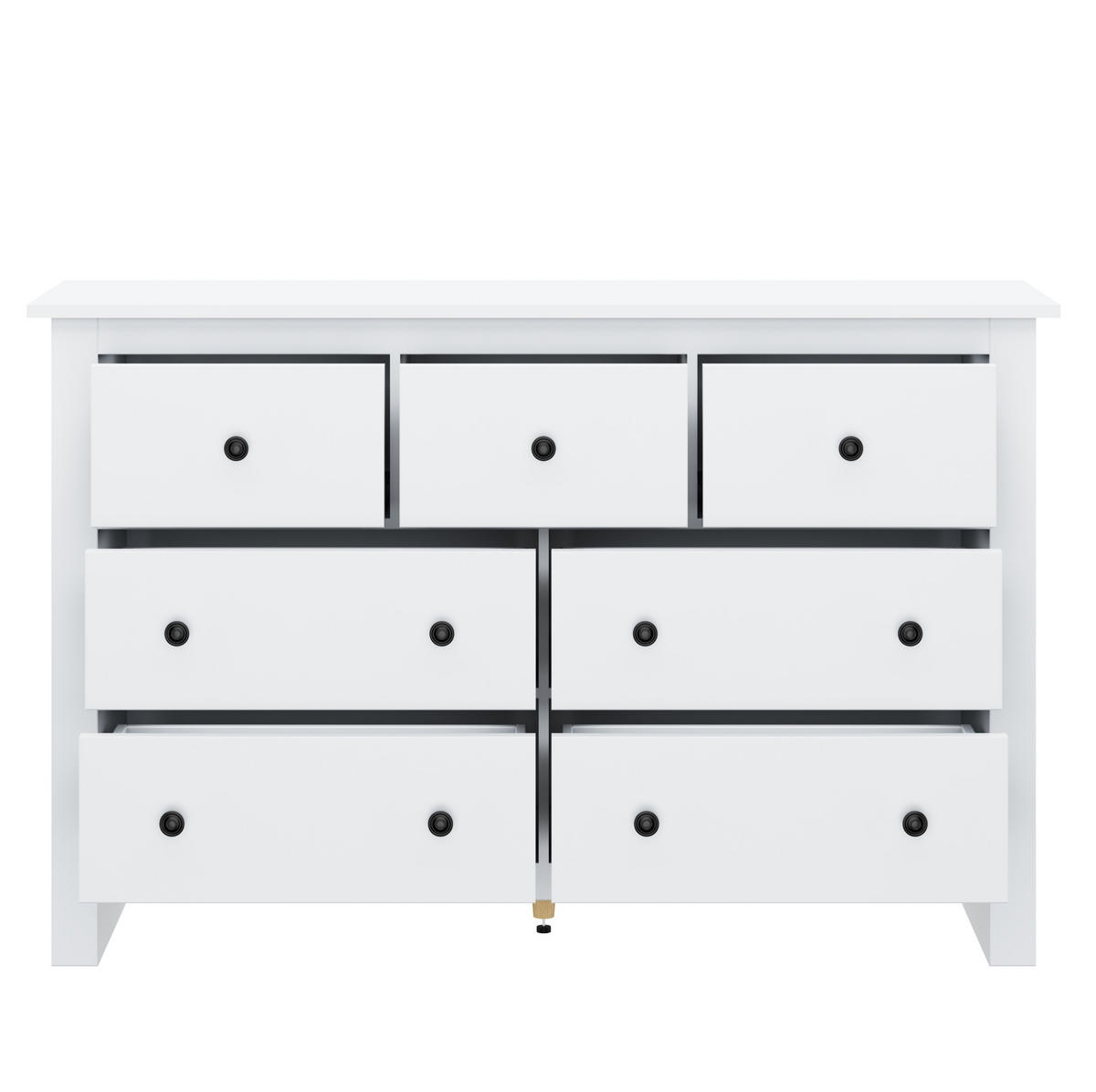 ANRICHTE Sideboard 152/40/88,5 cm aus Spanplatte mit 7 Schubladen im Landhausstil Weiß - Weiß, Holzwerkstoff (150/89/40cm) - Modenvie