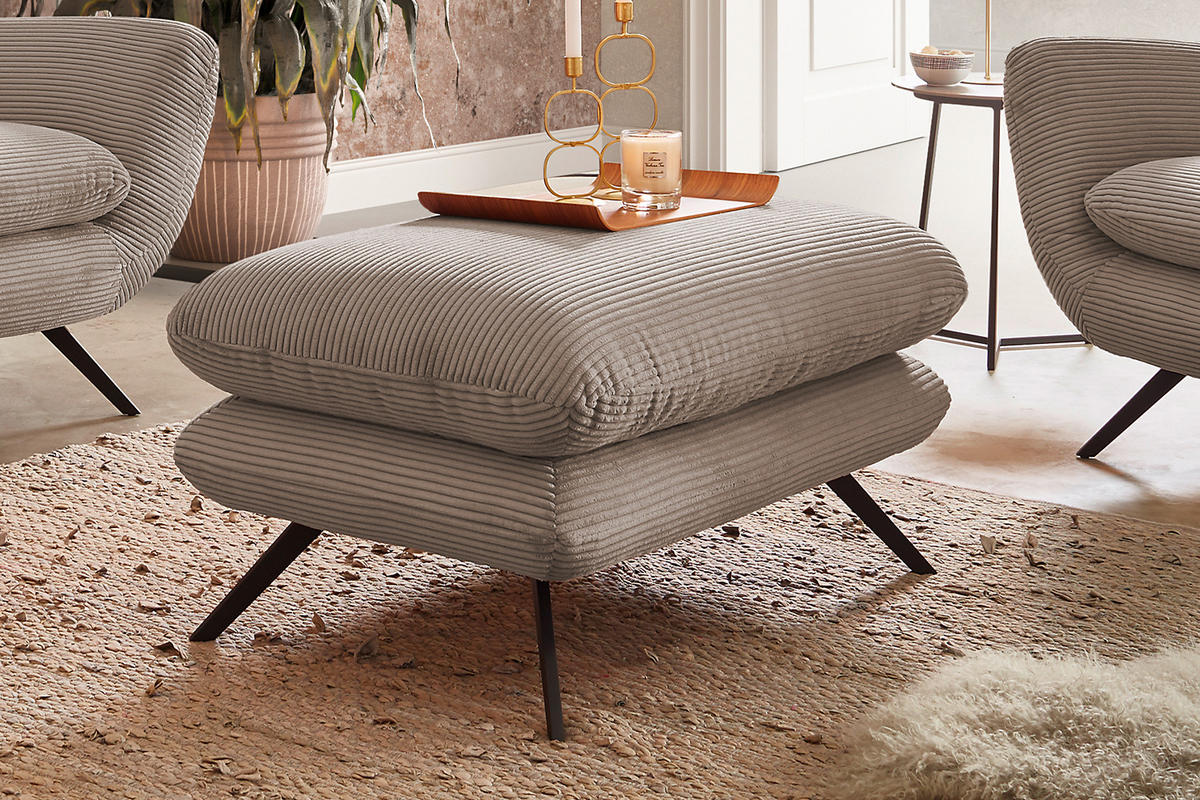 SESSEL CHARME Taupe - Taupe/Schwarz, Textil/Metall (100/106/95cm) - KAWOLA