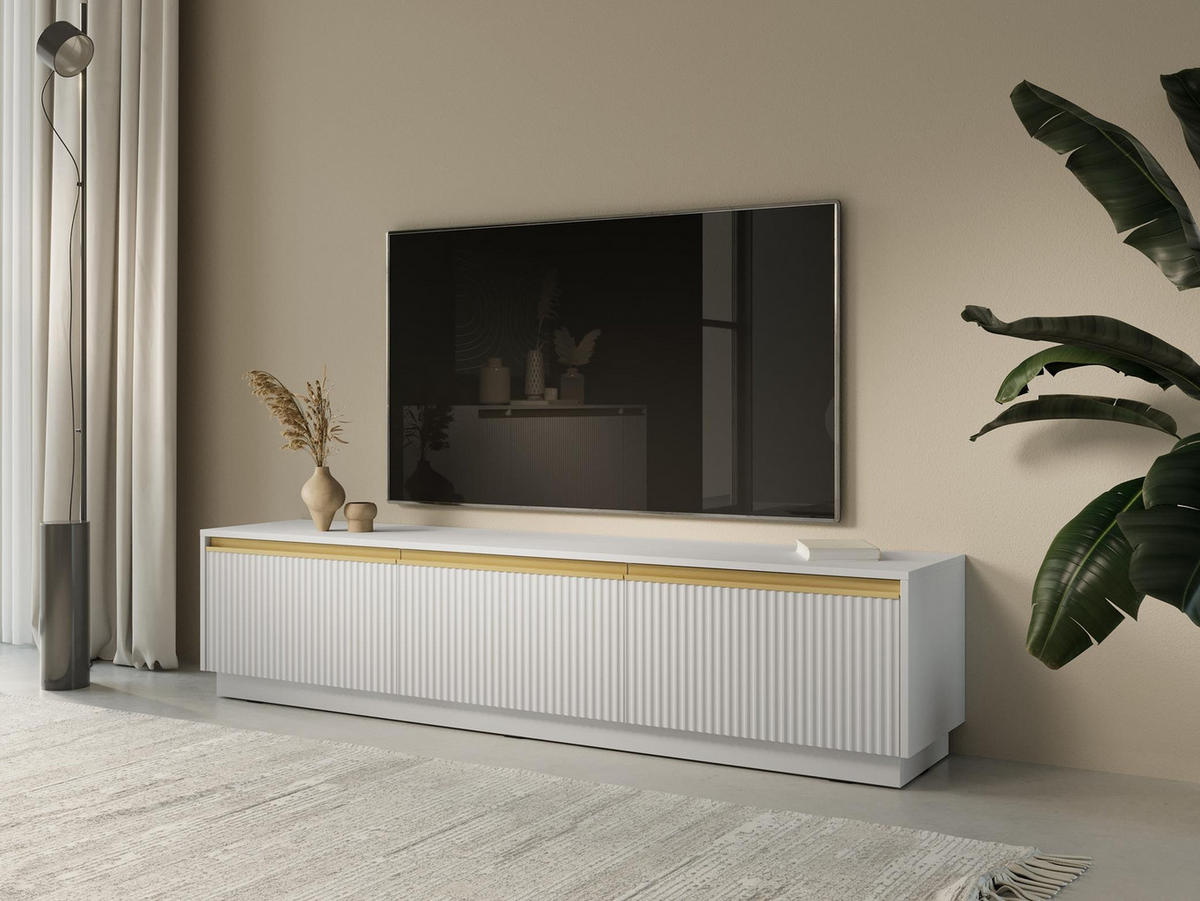 TV-SCHRANK Roy Weiß - Weiß, Holzwerkstoff (182/42/39cm) - Bettso