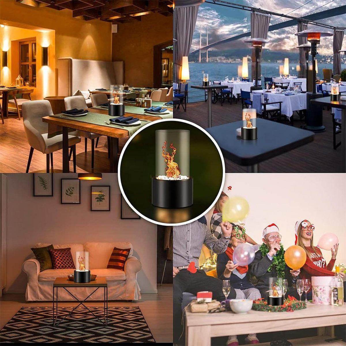 TISCHKAMIN Ignivora 16/16/27 cm - Schwarz, Metall (16/27/16cm) - ZMH