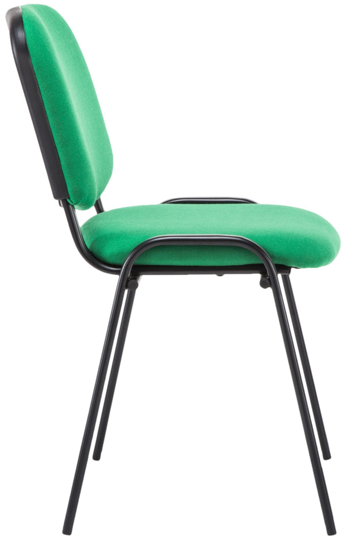 BESUCHERSTUHL Stoff Grün - Schwarz/Grün, Textil/Metall (53/83/53cm) - CLP