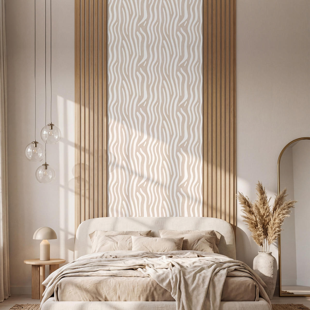TAPETE - Abstrakt - Zebra - Beige - 100x280 cm - Beige, Papier (100/280cm) - OnlyWow
