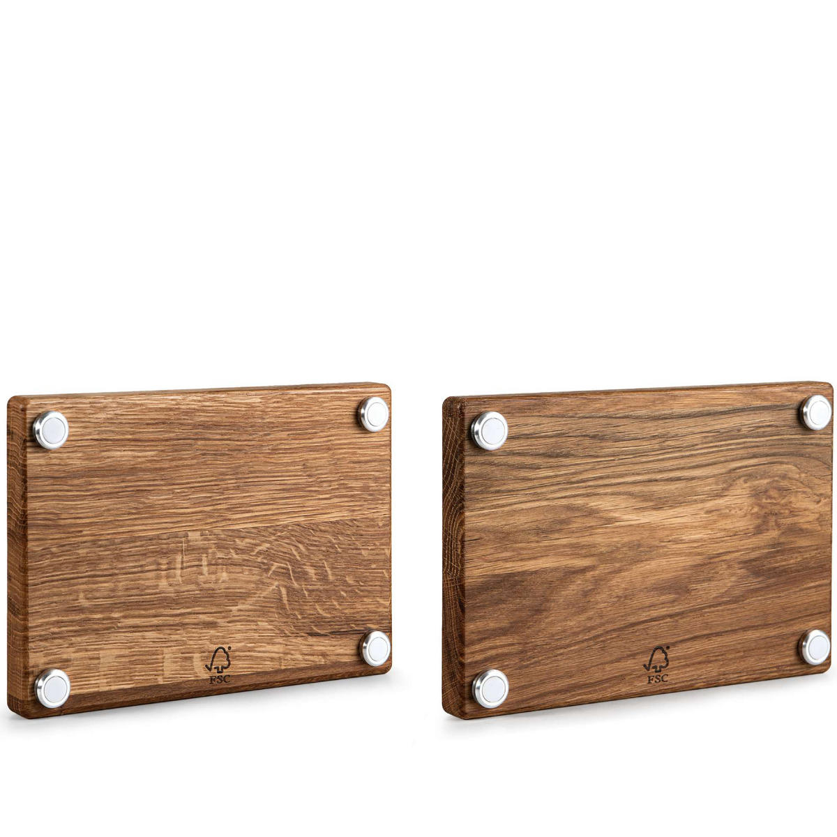 SCHNEIDEBRETTER SOLIDA 4-tlg - Eichefarben/Braun, Holz (15/22cm) - KONSIMO®