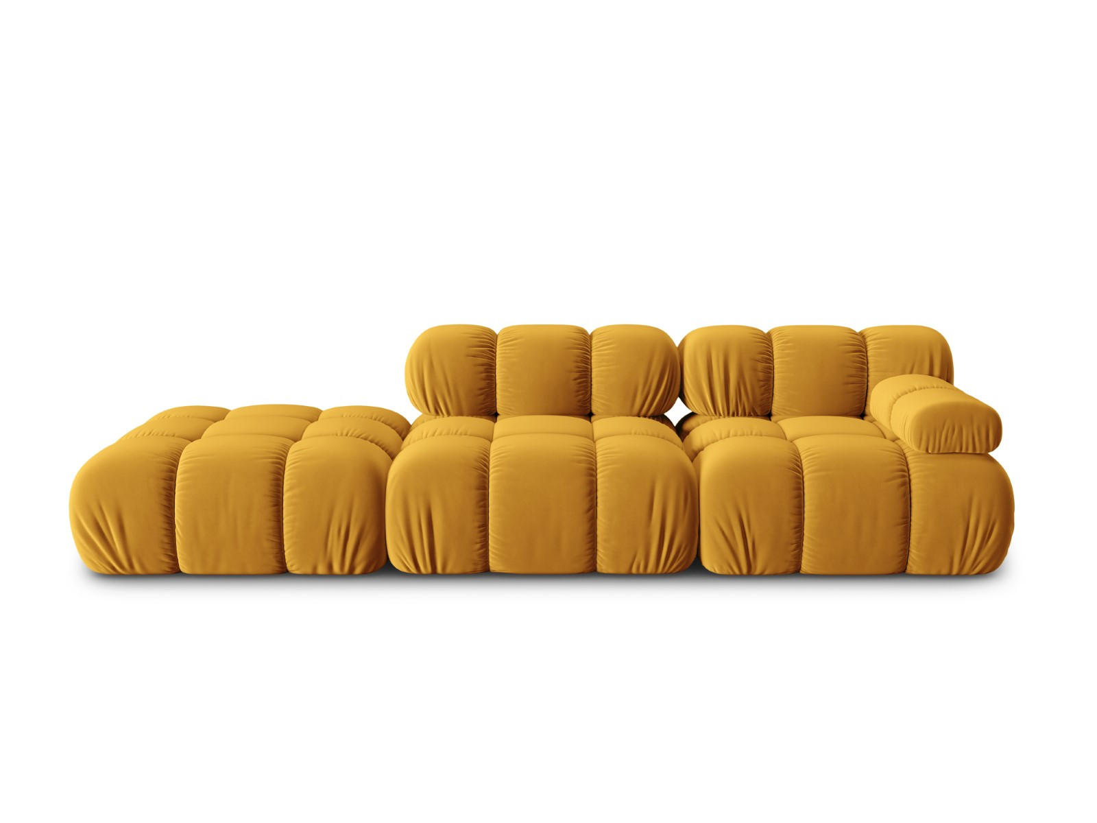 MODULARES-SOFA links Bellis aus Samt gelb 4 Sitzplätze - Gelb, Textil (94/63/282cm) - Micadoni