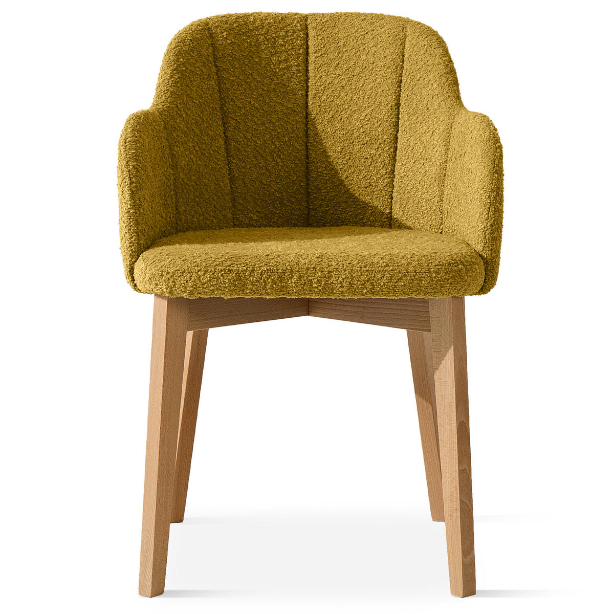 POLSTERSTUHL LONIS Esszimmerstühle 2er Set - Eichefarben/Honig, Holz/Textil (55/82/54cm) - KONSIMO®