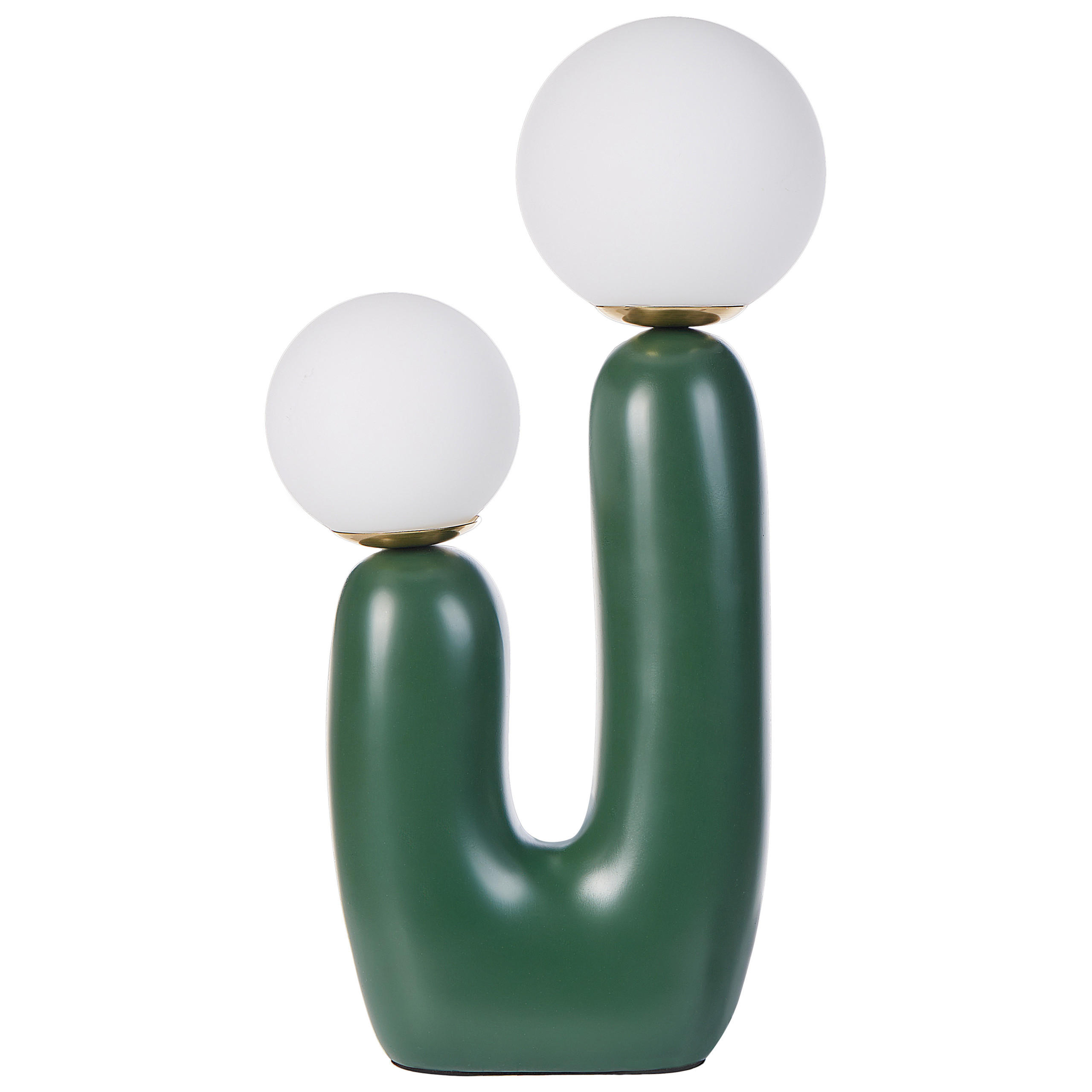 TISCHLAMPE Grün Tulun - Dunkelgrün/Weiß, Kunststoff (25/25/40cm) - Beliani