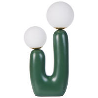 TISCHLAMPE Grün Tulun - Dunkelgrün/Weiß, Kunststoff (25/25/40cm) - Beliani