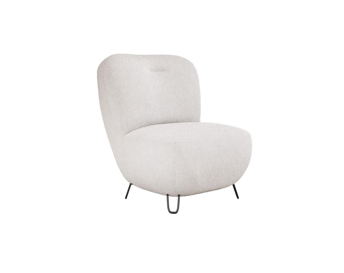 SESSEL LUIS, Skandinavischer Stil – Freistehend, 82×56×82 cm, BEIGE - Beige/Schwarz, Holz/Textil (82/82/66cm) - DomoHome